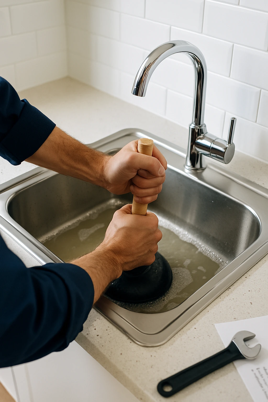 Cómo desatascar un fregadero de cocina en Madrid con ayuda de un fontanero